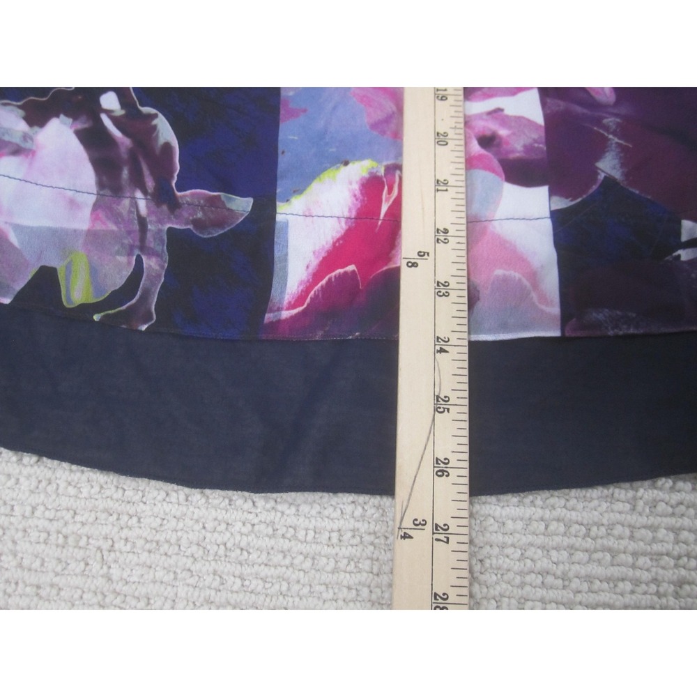 Valerie Stevens Shirt Womens‎ Large Multicolor Floral Print Bell Sleeve Sheer - Picture 6 of 7